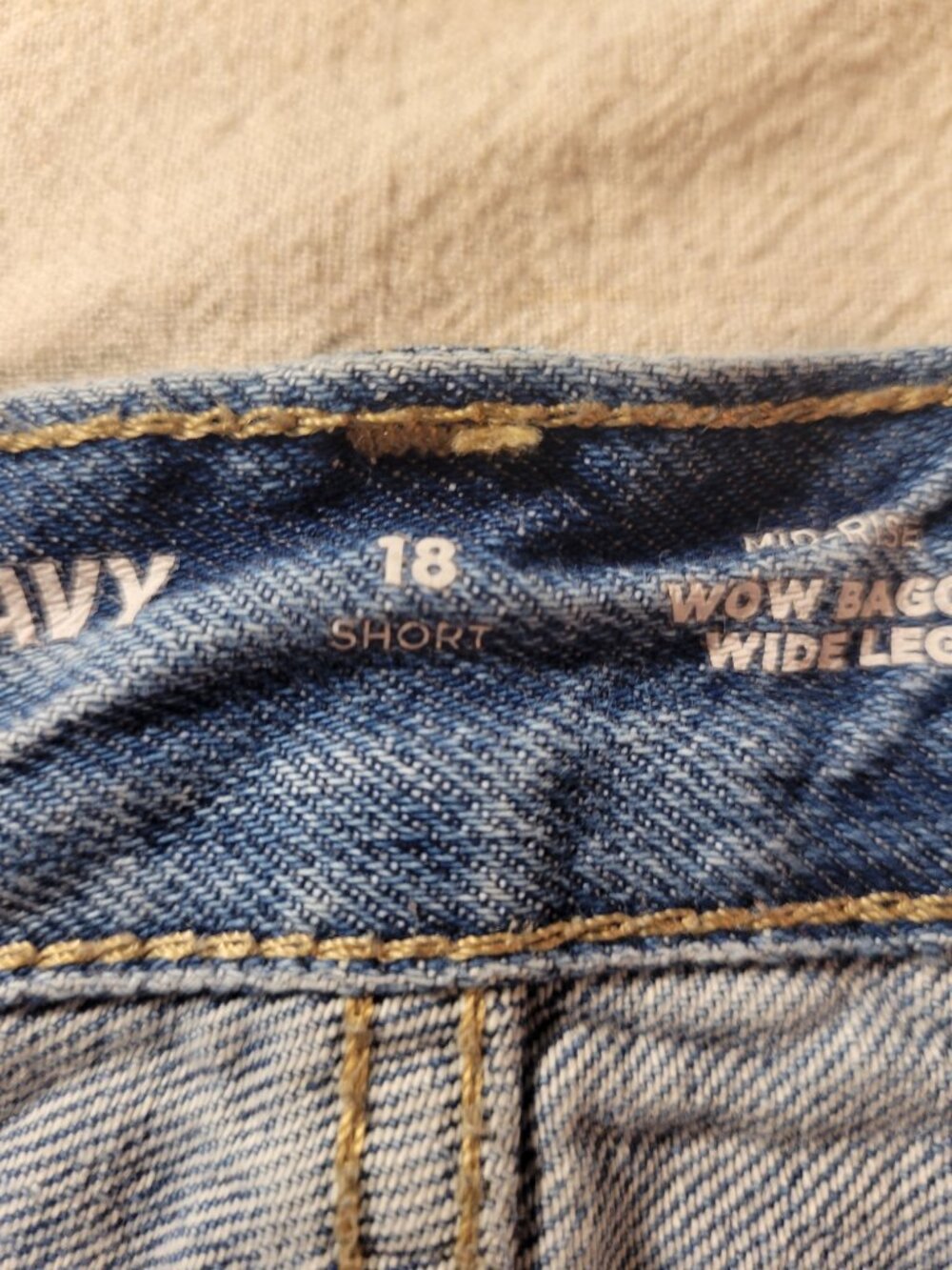 Mid-Rise Wow Wide-Leg Denim . SIZE 18 SHORT . Medium Wash - Picture 5 of 5
